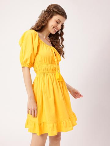 DressBerry Cinched Waist A-Line Mini Dress