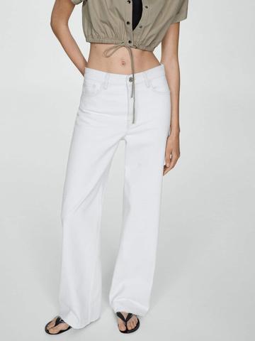 MANGO Women Wide Leg High-Rise Cotton Jeans