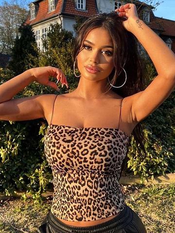 LULU & SKY Animal Print Off-Shoulder Bardot Crop Top