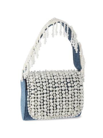 ODETTE Textured Structured Shoulder Bag with Tasselled