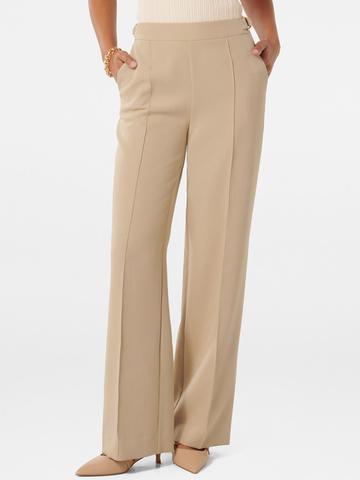 Forever New Women Relaxed Straight Leg High-Rise Pleated Trouser