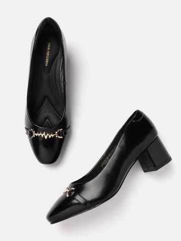 Van Heusen Block Heel Metallic Detail Pumps