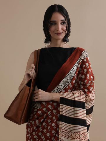 Jaipur Kurti Floral Printed Pure Cotton Saree