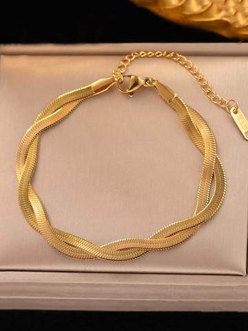 Designs & You Gold-Plated Stainless Steel Anti Tarnish Link Bracelet