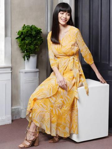 Miss Chase Floral Print Chiffon Fit & Flare Maxi Dress