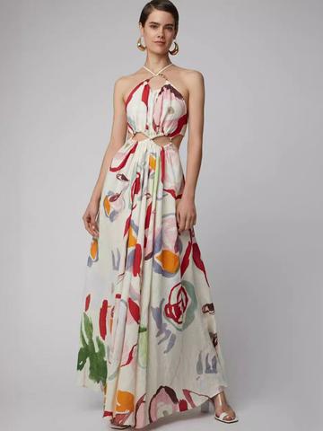 all about you Women Halter Neck Maxi Dress