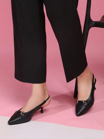 CAMLEE COMFORT Honey Elegant Party Kitten Heels With Buckle Detail