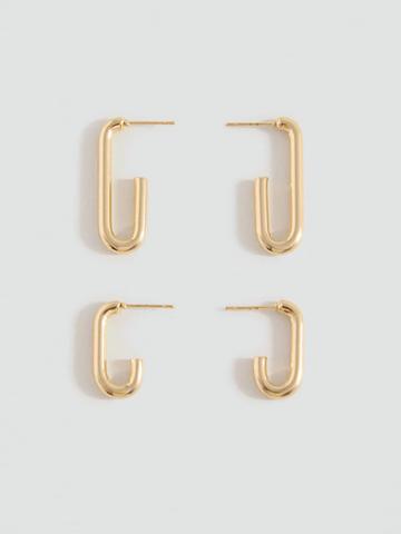 MANGO Pack Of 2 Contemporary Drop Earrings