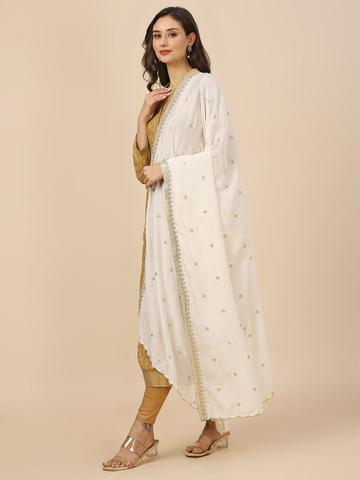 Dupatta Bazaar Floral Embroidered Sequinned Dupatta