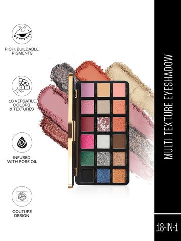 Lakme Rouge Bloom 18 In 1 Multi Texture Eyeshadow Pro-Palette For Infinite Looks - 27g