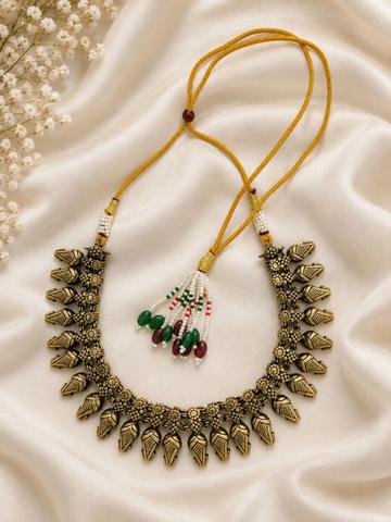 athizay Brass Oxidised Necklace