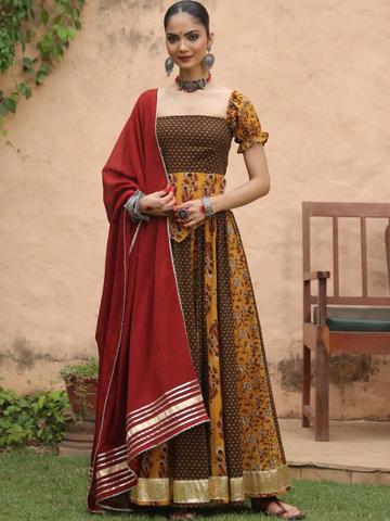 anayna Printed Block Print Ready to Wear Lehenga & Blouse With Dupatta