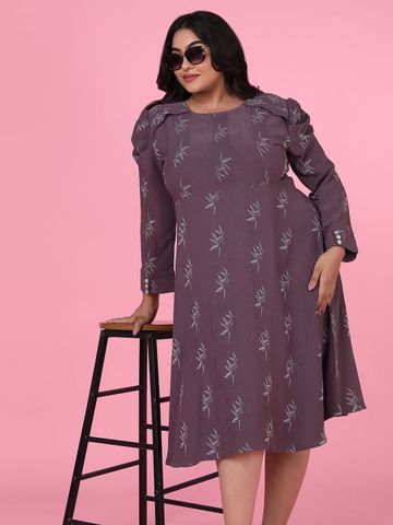 SHOWOFFFF Plus Size Floral Print A-Line Dress