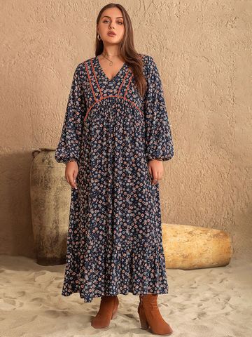 JC Mode Women Floral Printed Gathered or Pleated Maxi Dress