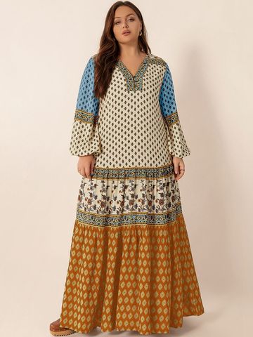 JC Mode Bohemian Print Maxi Dress
