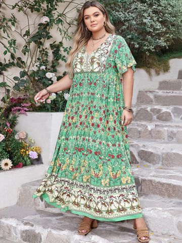 JC Mode Floral Print Maxi Dress