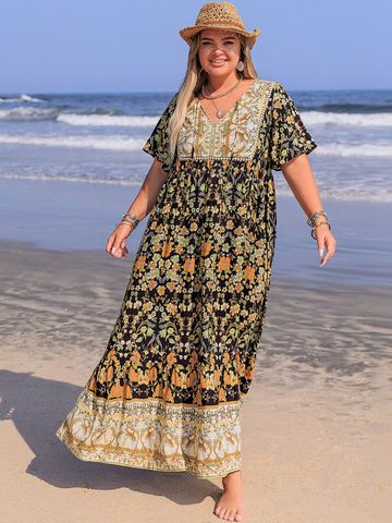 JC Mode Floral Print Maxi Dress