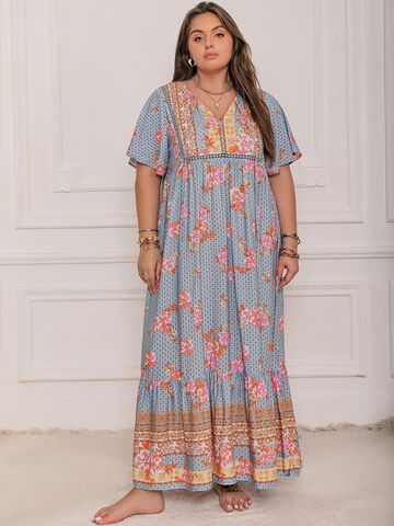 JC Mode Floral Print Maxi Dress