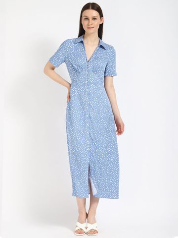 Tommy Hilfiger Women Floral Printed Shirt Midi Dress
