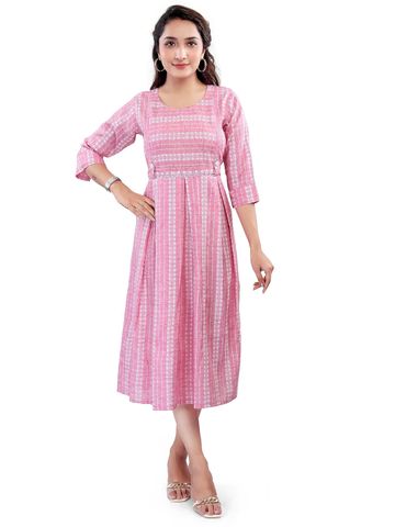 B2F Manufacturing & Designing Kurti Geometric Printed Cotton Maternity Ethnic Dress