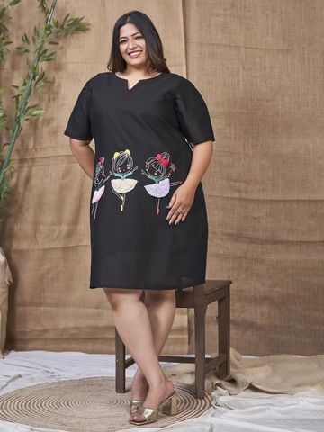Curvy Lane Women Plus Size Printed Shift Dress