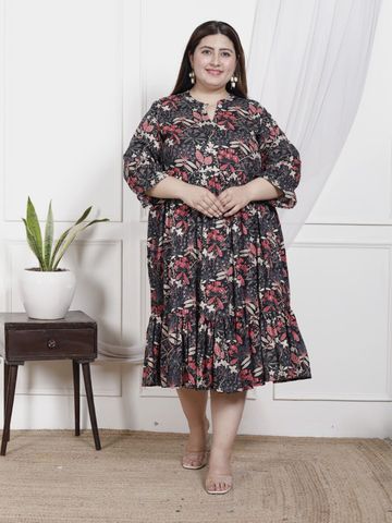 KALINI Ethnic Motifs Print Fit & Flare Maxi Dress