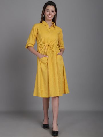 CORSICA Striped A-Line Midi Dress