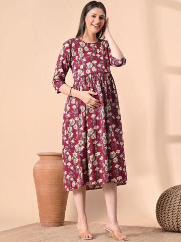 SILAKIVA Floral Print Empire Dress