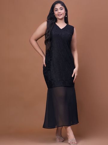 Curvy Lane Layered Sheath Midi Dress