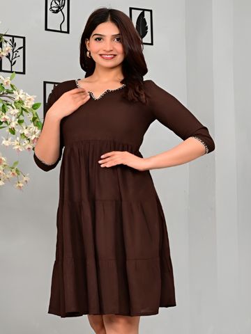SRFA  Tiered Fit and Flare Dress