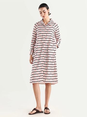 RAREISM Women Multi A-Line Fit Fit Raglan Sleeve Collared Dress