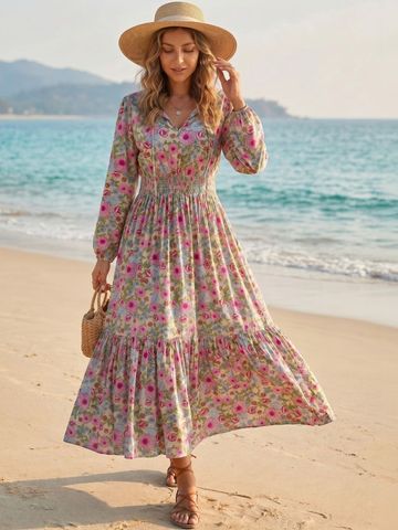 JC Mode Floral Print Maxi Dress