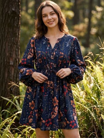 JC Mode Floral Print A-Line Mini Dress