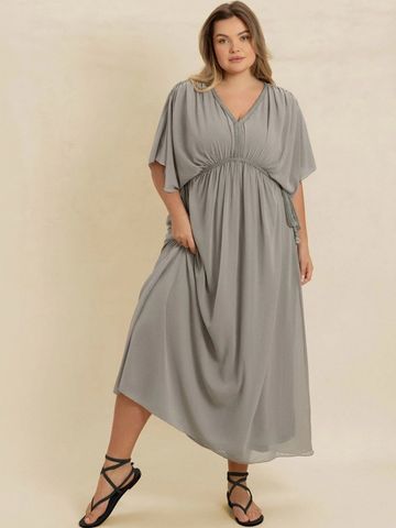 JC Mode Kimono Sleeve Kaftan Midi Dress
