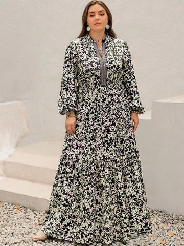 JC Mode Women Floral Print Maxi Dress