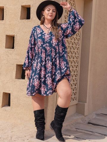 JC Mode Floral Print A-Line Dress