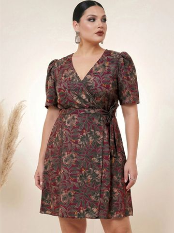 Selvia Floral Print Puff Sleeve Dress