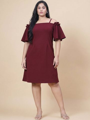 Curvy Lane Off-Shoulder A-Line Midi Dress