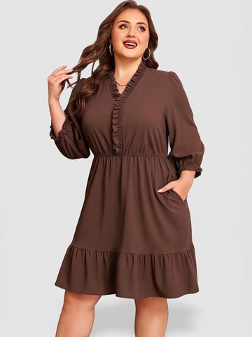 JC Collection Ruffled A-Line Dress