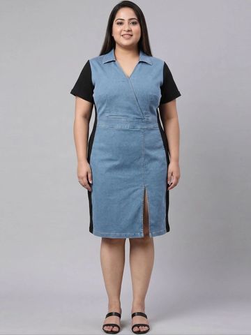 plusS Colourblocked Sheath Dress