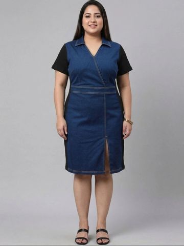 plusS Colourblocked Sheath Dress