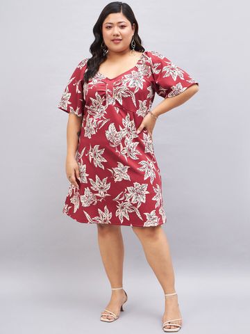 Sztori Floral Printed Knee Length A Line Dress