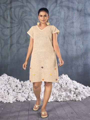 Curvy Lane Women Cap Sleeve A-Line Dress