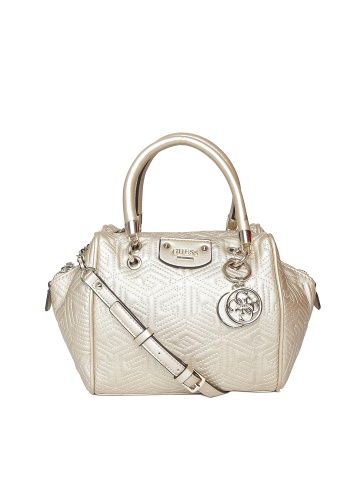 Buy GUESS Muted Gold Toned Quilted Handbag With Sling Strap ...