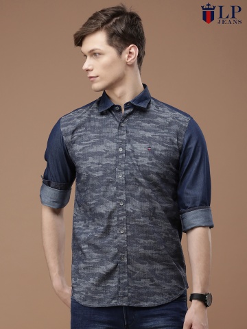 Buy Louis Philippe Jeans Navy Union Slim Fit Casual Shirt on Myntra | www.cinemas93.org