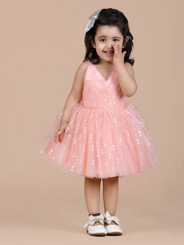 Embellished Net Fit Flare Dress