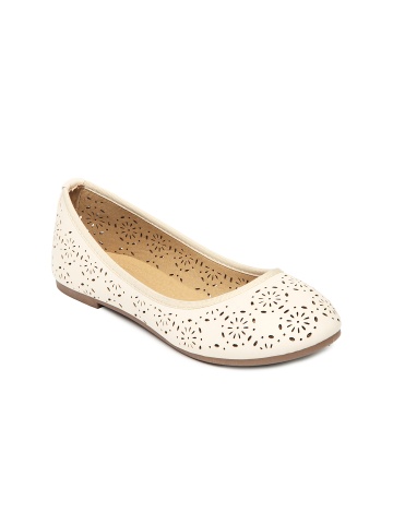Buy DressBerry Women Cream Flat Shoes - 444 - Footwear for Women - 194387