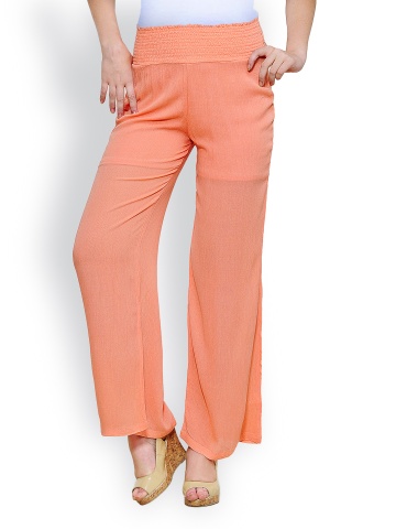 TshirtCompany Women Peach Coloured Palazzo Pants available at Myntra ...