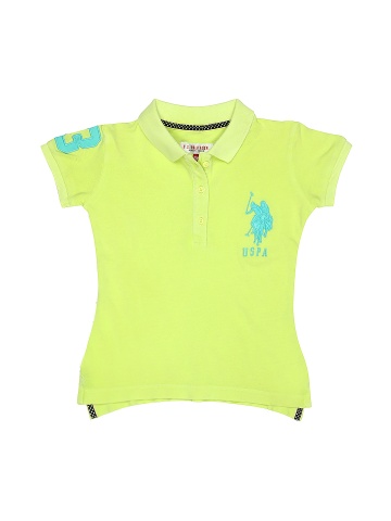 Buy U.S. Polo Assn. Kids Girls Lime Green Polo T Shirt - 430 - Apparel ...