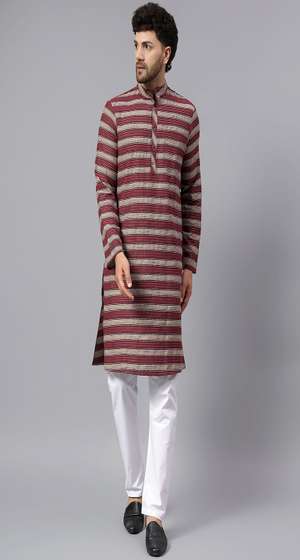 Latest Chikan Garments Striped Kurta Set
